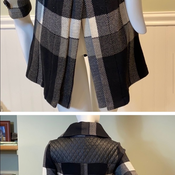 525 America Plaid and Leather Trim Coat - Picture 6 of 8